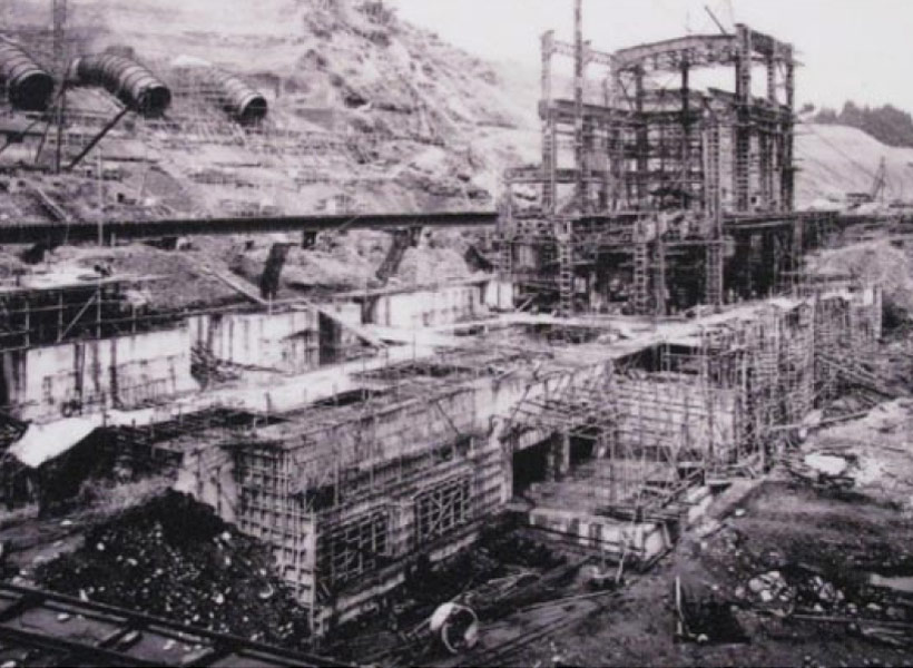 建設中の信濃川千手発電所